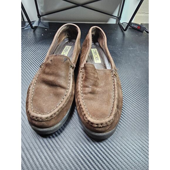 Cherokee Women Loafer 8 Brown Leather Slip On Comfort Casual Flat Shoes - Picture 2 of 7